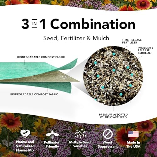Growtrax Pollinator Wildflower & Sunflower Seed Mix - 40 Sq Ft - Image 2