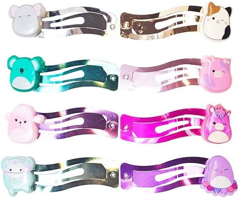 LUV HER Kids Hair Clips for Girls Squishmallows Snap Clips 8 Pack Multi Color Ages 8+ - Image 6