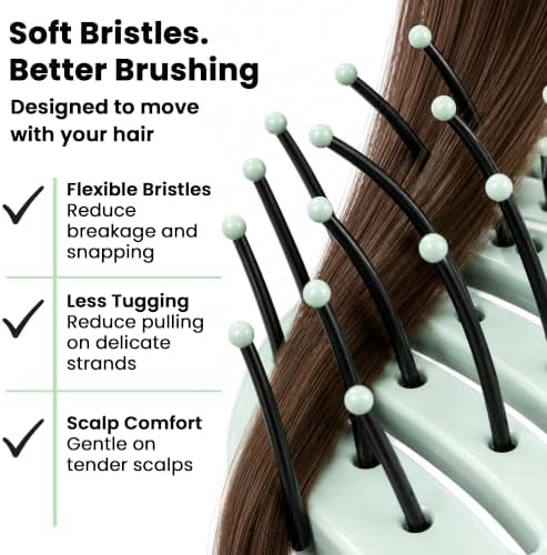 Herstyler Vented Hair Brush - Soft Bristle Detangler for Faster Blow Drying - Image 3