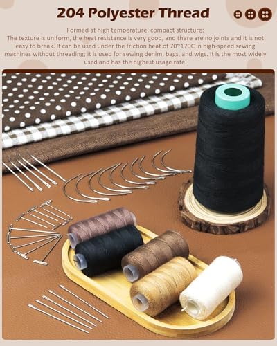 FIVEIZERO 900yd Black Sew in Hair Extension Thread and 30pcs T/C/J/I Needle - Image 5