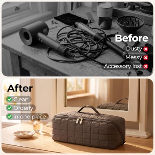 Drak Brown Heat Resistant Case with Mat Pouch for Hair Tools - Image 4