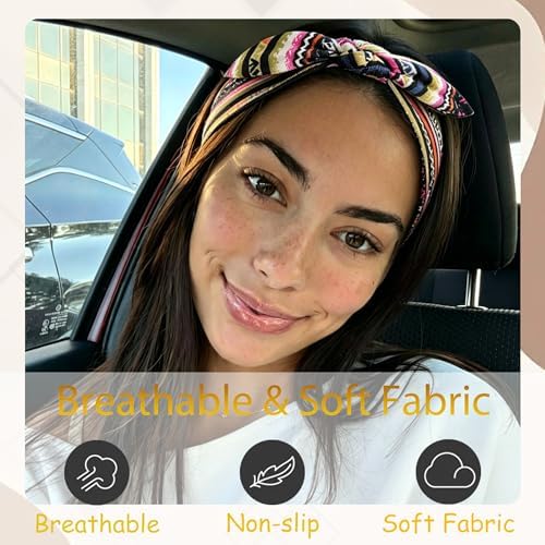 6 Pcs Short Bow Headbands for Women Boho Twist Knotted Hair Bands - Image 5