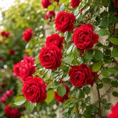 Red Climbing Roses Plant, Fragrant Rose Bush, Perennial Red Flower Roses in Home Garden, 2-4 Inch Tall - Image 3