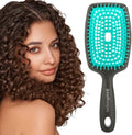 Curl Keeper Flexy Hair Brush, Turquoise - Detangling Hair Brush with Flexible Bristles for Shower Use, Combing Through Curls & Removing Tangles - Lightweight Hair Accessories for All Hair Type by CurlKeeper