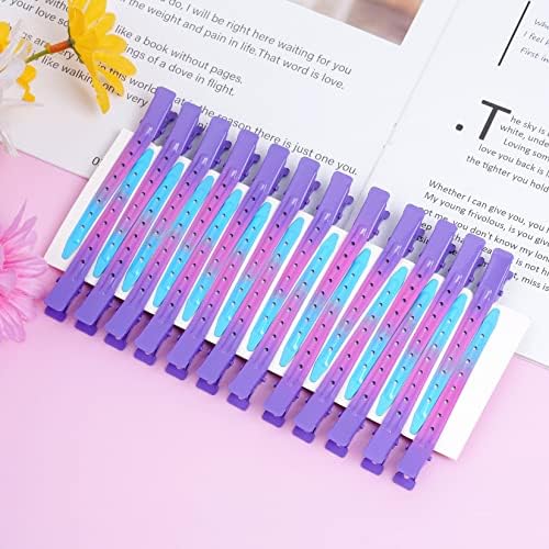 Bantoye 24Packs Duck Bill Clips 3.35 Inch Metal Alligator Clip, Purple Blue - Image 4
