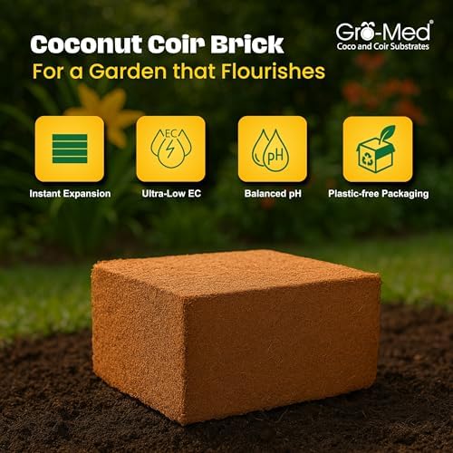 Gro-Med Organic Coco Coir Block Enriched with Plant Food Potting Soil 11 lb - Image 2