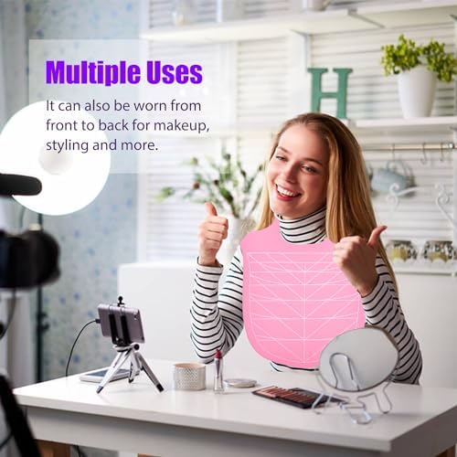 Hair Dye Collar, Salon Hairdressing Hair Cutting Cape, Styling and Hair Cutting Salon Supplies, Waterproof Silicone Neck Guard, Perfect for Home and Professional Hair Coloring (Pink) - Image 2