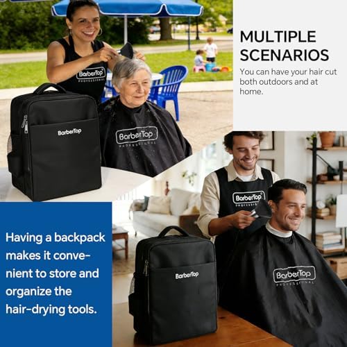 Barber Backpack for Clippers and Supplies, 17.7"x7.9"x13" Large Capacity Four-Layer Hairstylist Backpack, with General-purpose Barber Apron Cape Brush, Barber Bag for Barbershop Salon Home Use - Image 5