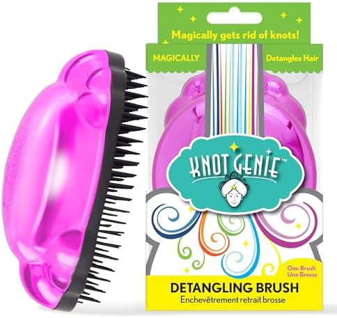 Knot Genie Detangling Hair Brush for Kids (Peaceful Purple) | Original Size | Perfect Detangling Brush for Curly Hair, Gently Separate Tangles, Leaves Hair Smooth and Shiny by KnotGenieDetanglingBrush
