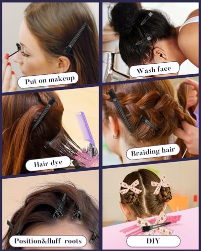 MORGLES 70Pcs Hair Clips Black with 2 Rat Tail Combs & Case for Styling - Image 4