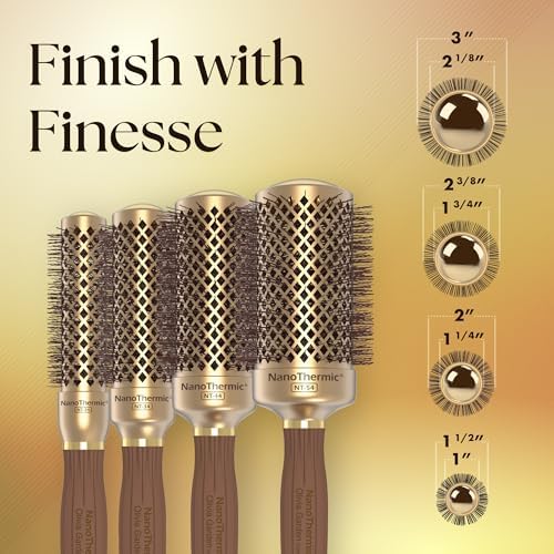 Olivia Garden NanoThermic Ceramic + Ion Round Thermal Hair Brush - Not Electrical - Professional Blowout Brush for Normal to Thick Hair - Image 2