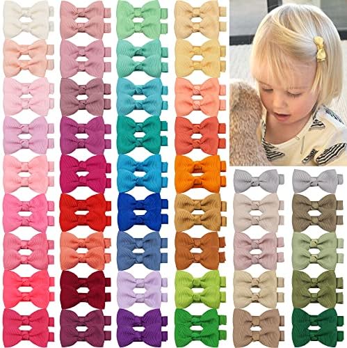 CLLOT Hair Clip 90PCS, Baby Girls Fully Lined Baby Bows Hair Pins Tiny 2' Hair Bows Alligator Clips for Infants Toddlers in Pairs by C%C3%89LLOT