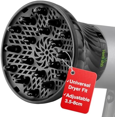 Herbishh Universal Hair Dryer Diffuser for Curly, Coily & Wavy Hair, Black by Herbishh