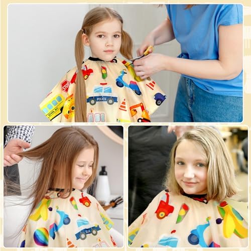 FEBSNOW Kids Haircut Cape, Professional Barber Cape with Neck Duster Brush - Image 7