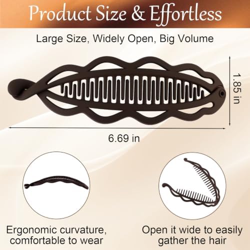 6.69" Large Flat Banana Clip for Thick Heavy Curly Clean Hairstyles - Image 3