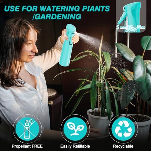 IMPORX Continuous Spray Bottle for Hair 2 Pack (10.1oz/300ml) Cyan - Image 7