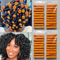 40 Pieces Orange Plastic Perm Rods for Natural Hair Heatless Hair Rollers for Women Hair Roller Curler Styling Tool by meigick