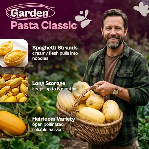 SVI 35 Winter Spaghetti Squash Seeds (Cucurbita Pepo) – Yellow Winter Squash Spaghetti Seed Packets, Long Storage – Heirloom Vegetable Seeds for Outdoor Vegetable Garden, Raised Beds, Peat Pots - Image 3