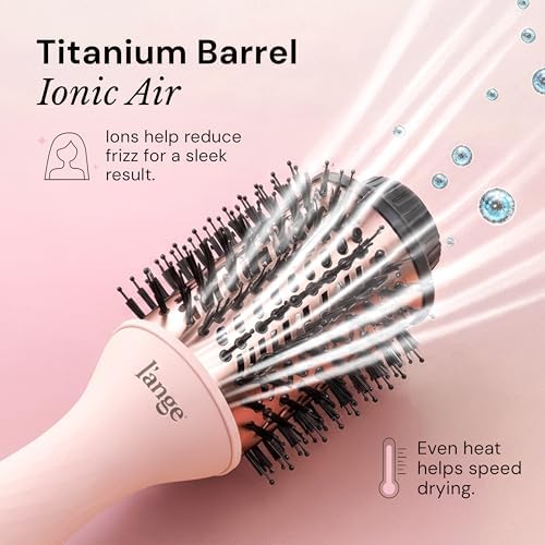 L'ANGE HAIR Le Volume 2-in-1 Titanium Blow Dryer Brush | Frizz Control Blowout Hair Dryer Brush for Drying and Styling | Volumizing Hot Air Styler for All Hairstyles | Oval Barrel | Blush - 60mm - Image 5