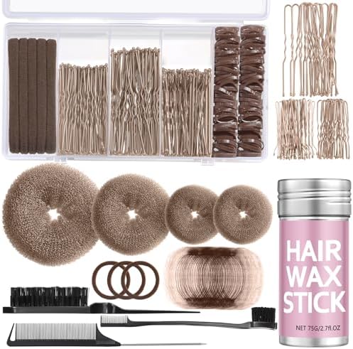 Bun Maker, Hair Bun Maker,Donut Bun Maker Set Tan Brown by Unknown