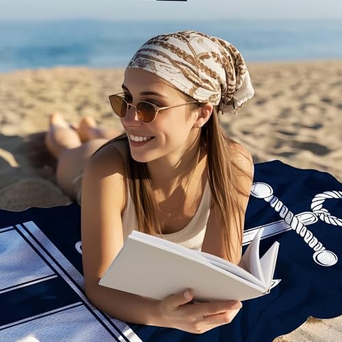 JML Personalized Beach Towel with Name, Custom Anchor Beach Towel, Customized Microfiber Pool Towel, Quick Dry & Absorbent Swim Towel for Adult,Anniversary, Birthday, Summer Holiday,Vacation - Image 5