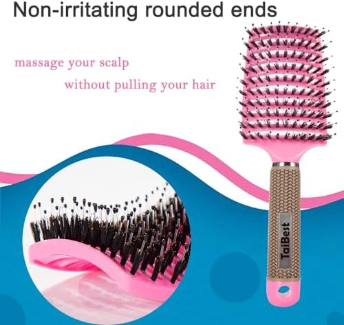 Boar Bristle Hair Brush Set – Wet/Dry Detangler for All Hair Types - Image 2