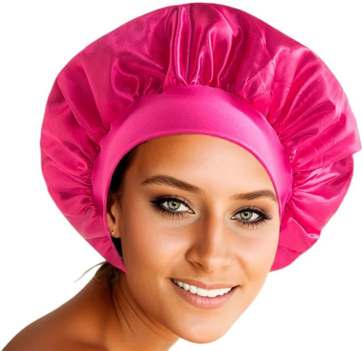 Silk Bonnet for Men Women Hair Bonnet for Sleeping,High Elasticity Wide Soft Band Sleep Cap for Curly Hair Braids by HUZJKD