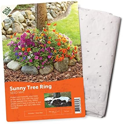 Seed Mat - Easy to Plant and Grow Garden Seeds - Creates Fragrant, Vibrant Flower Garden – Customizable Flower Beds- Sunny Tree Ring-Flower Mat by BloomingBulb
