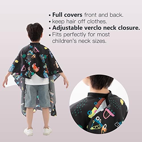 PERFEHAIR Kids Hair Cutting Cape, Cute Cars Pattern, Barber Haircut Cape Cover for Children, Baby, Toddler, Boys Salon Hair Cut Capes - Image 2