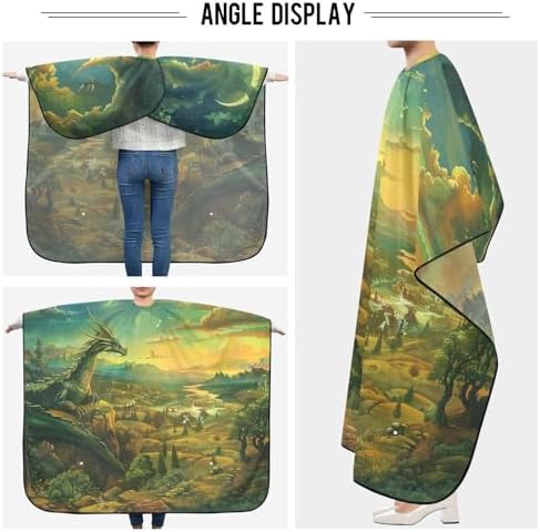 ALAZA Dragon in Landscape Barber Cape for Men Women, Waterproof Haircut Apron Beard Shaving Bib Hair Cutting Cloth 55 x 65 Inch - Image 5