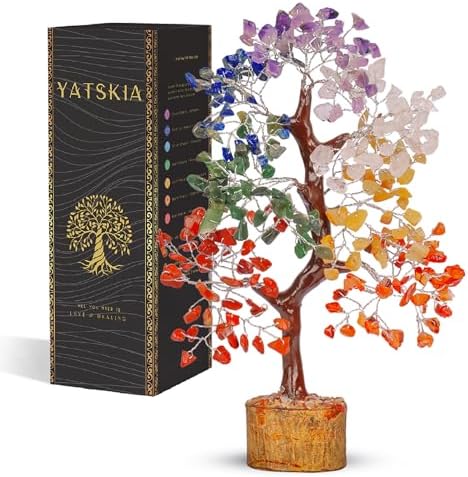 YATSKIA 7 Chakra Crystal Tree of Life, Birthday Gifts for Women, Mom & Grandma | Handmade Gemstone Tree for Living Room, Bedroom & Office Decor | House Warming Gifts by YATSKIA