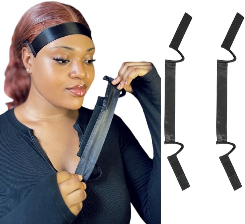 2Pcs Satin Ear Free Painless Wig Band For Lace Front Melting C Shaped by Unknown