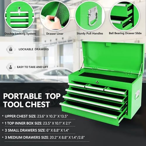 Dawmilon 8-Drawer Rolling Tool Chest, Detachable 2-in-1 Tool Box with Wheel - Image 4