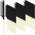 Patelai 30 Pcs Rat Tail Steel Combs Fine Tooth Bulk,Black, Gold by Patelai