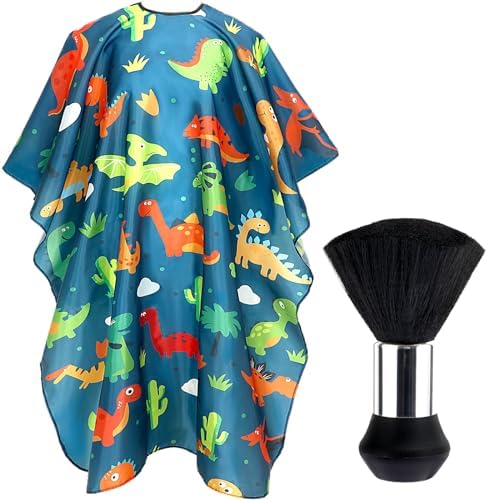 FEBSNOW Kids Hair Cutting Cape, Professional Barber Cape with Duster Brush by HOMECRAFTBEAUTYBABY