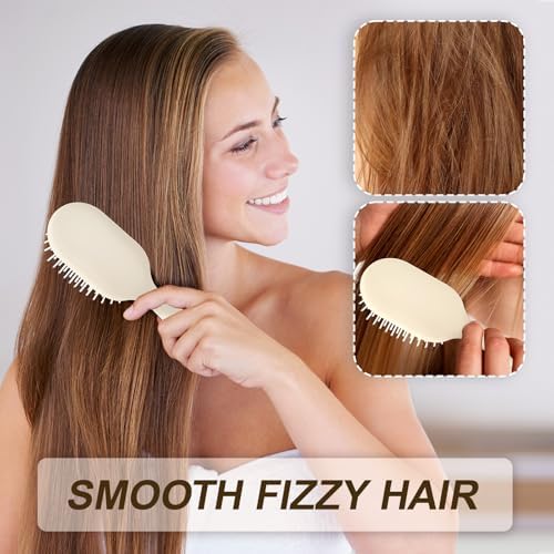 Detangler Hair Bursh for Women Girls Boy and Kids, Small Paddle Brush for Detangling, Protable Travel Size Hair Brush, Suit for Thick Short Curls, Wet and Dry Hair(1 Pack-Beige) - Image 4