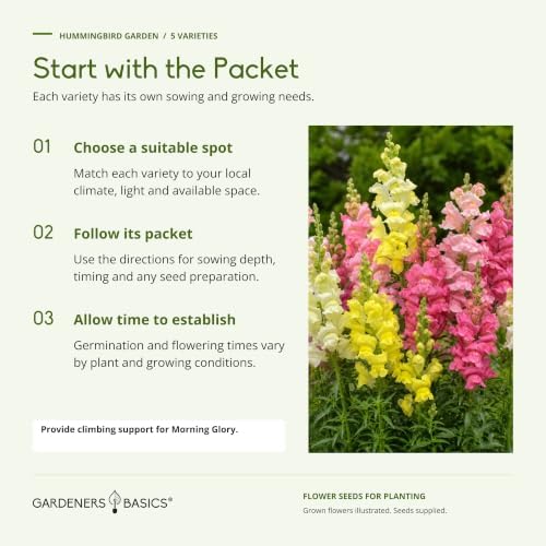 Gardeners Basics Hummingbird Garden Flower Seeds for Planting, 5 Varieties - Image 5