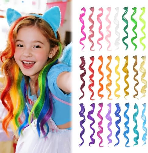 Dreamlover Colored Hair Extensions for Girls, 24 Pieces by Dreamlover
