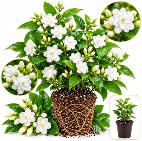 Maid of Orleans Jasmine Plant Live | 4-8 Inch Tall | Fragrant White-Blooming Jasmine | Easy to Grow Live Jasmine Plant for Indoor Home Décor by GINGERGLOW
