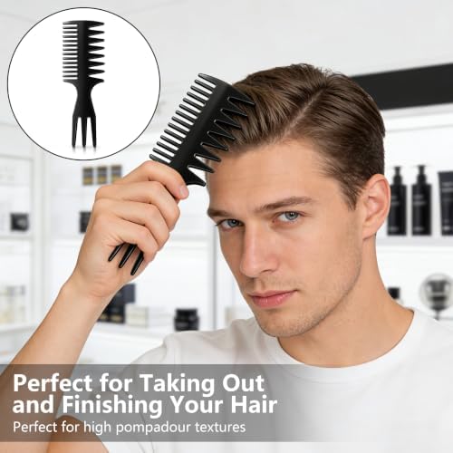 6PC Texture Comb Wide Tooth Styling Combs for Women Men - Image 5