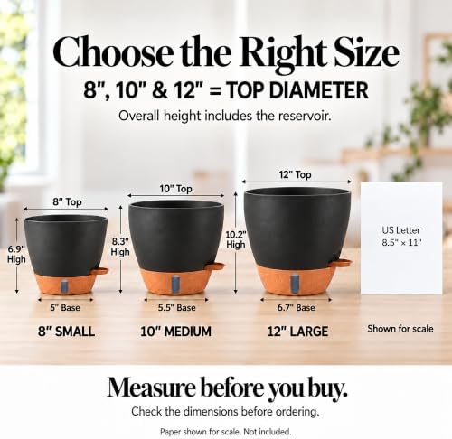 8/10/12 Inch Self Watering Pots for Indoor Outdoor Plants - Image 3