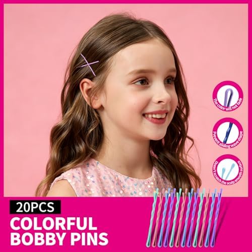 Teenitor Colorful Hair Accessories Kit for Woman Girls 500pcs Elastic Hair Bands 30pcs Ponytail Holders, Seamless Thick Hair Bands, 40pcs Bobby Pins Colorful - Image 5