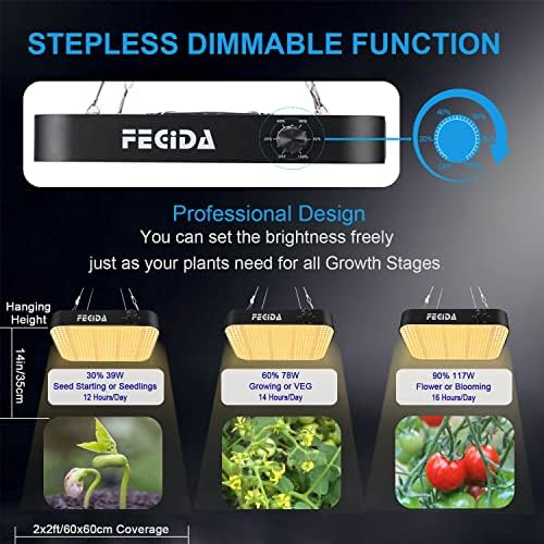FECiDA Dimmable LED Grow Tent Light for 2x2 ft Coverage - Image 3