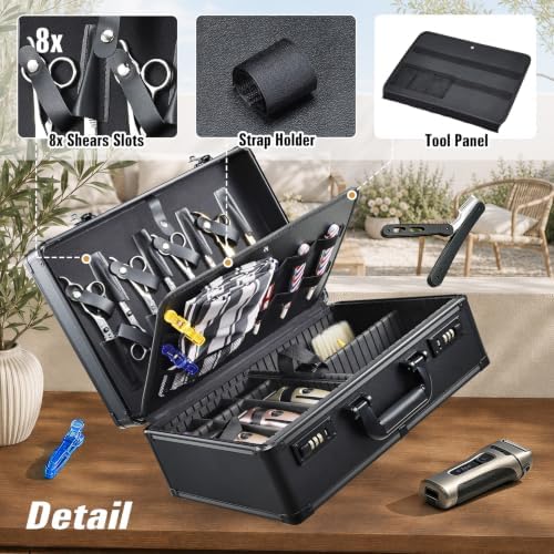Yueieoun Barber Accessory Case Professional Barbers Briefcase Tool Case - Image 3