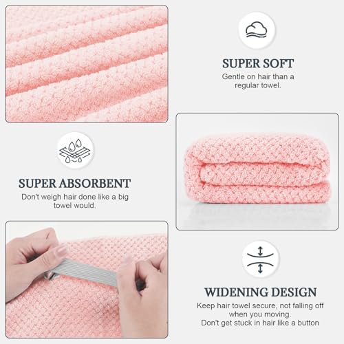 2 Pack Microfiber Hair Towel XL 41" x 24" Fast Dry, Soft, Absorbent - Image 2