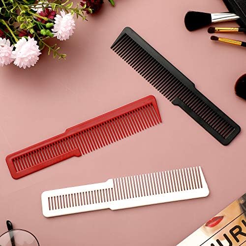Patelai 6 Flat Top Styling Comb,Black, White and Red - Image 3