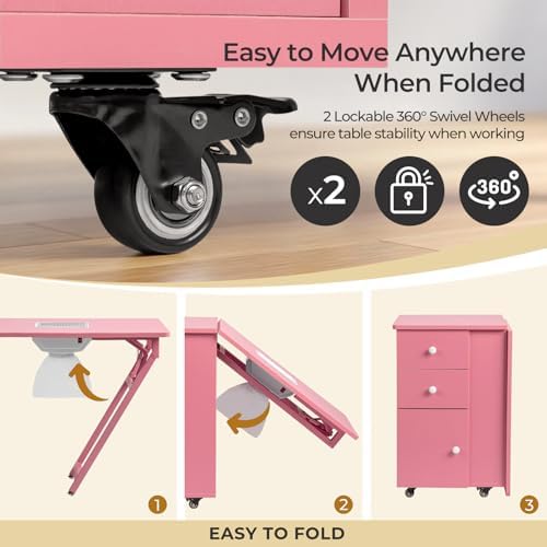 Winado Foldable Manicure Table, Nail Desk for Nail Tech with Dust Collector - Image 3
