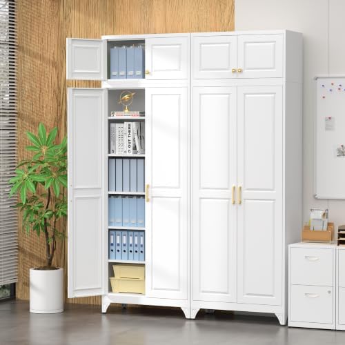 SteeLoong 90”Metal Pantry Storage Cabinet with Doors & 5 Adjustable Shelves - Image 7