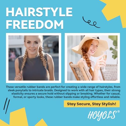 HOYOLS Clear Hair Ties, 1500 Pcs Small Elastic Rubber Bands - Image 5