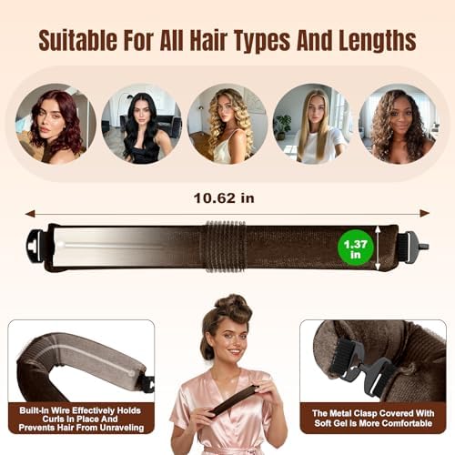Heatless Curls Overnight, Satin Curling Rods to Sleep in, 3 Pcs - Image 4